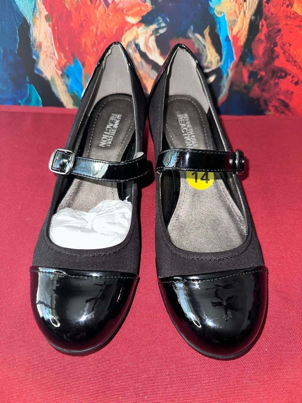 No.14 Kenneth Cole Reaction Black Mary Jane Flats with Buckle Strap